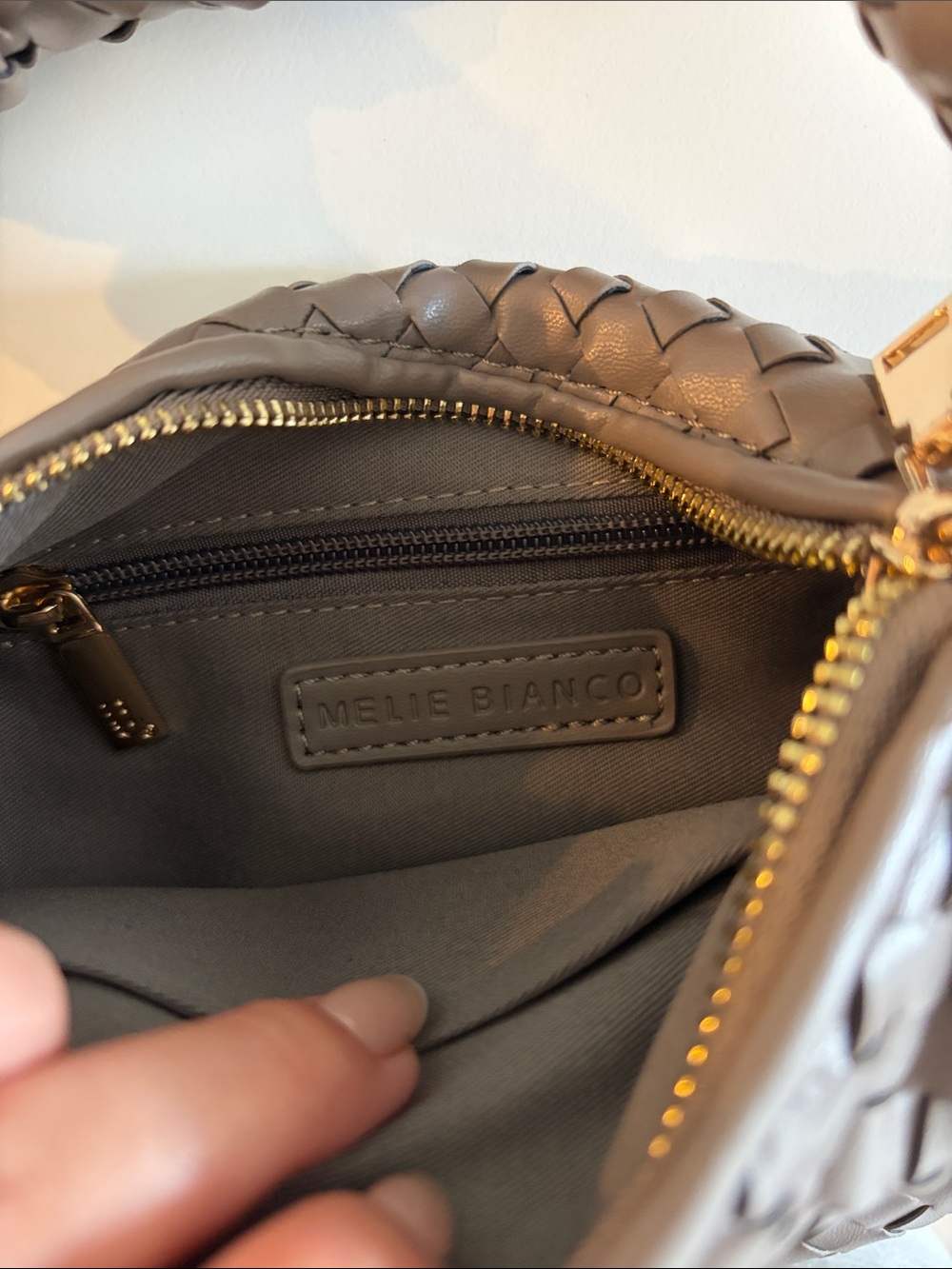 Melie Bianco Drew Small Top Handle Bag in Stone - Picture 5 of 5